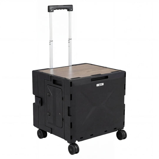 Foldable Utility Cart on 4 Rotate Wheels with Cup Holder