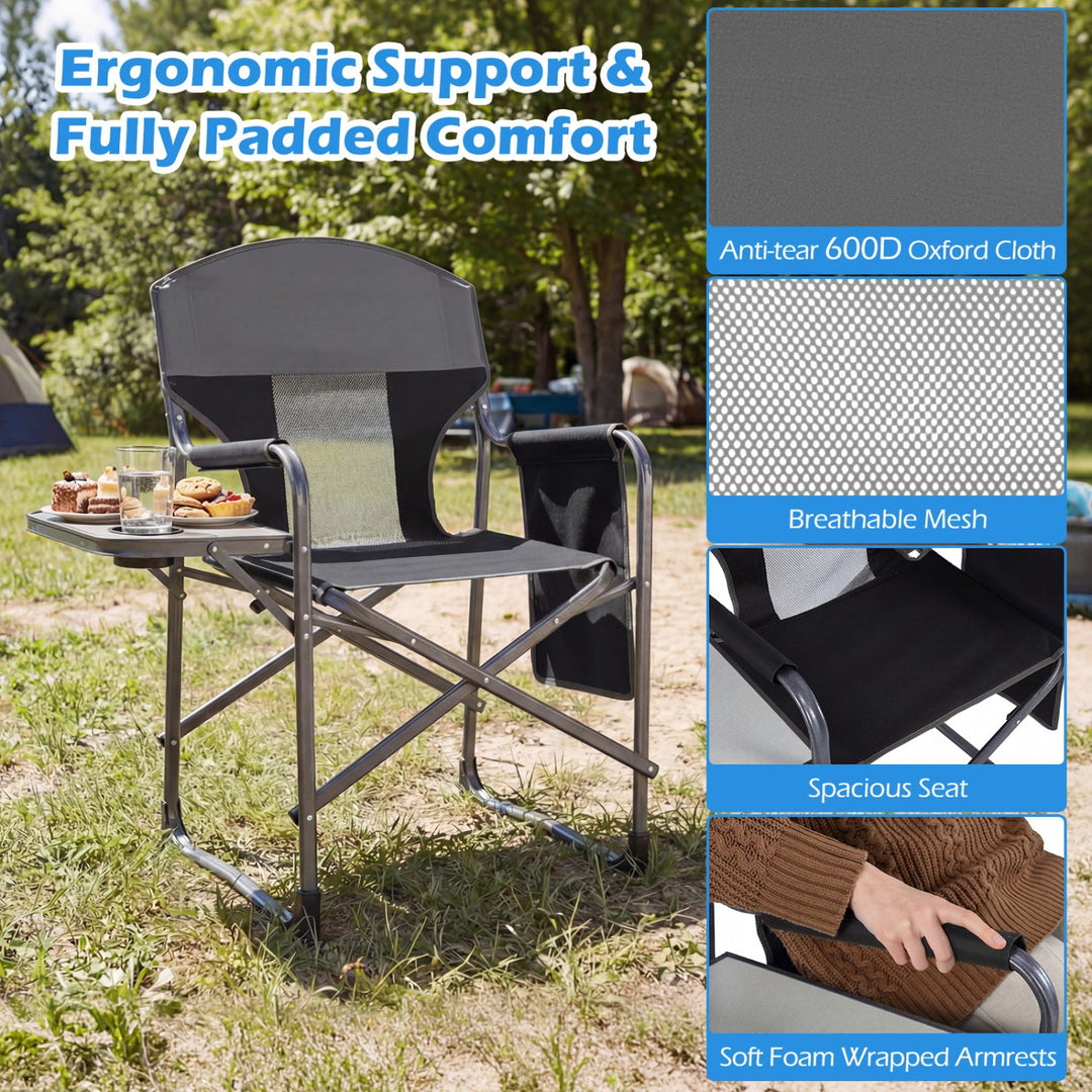 Folding Camping Chair with Cup Holder and Storage Pocket