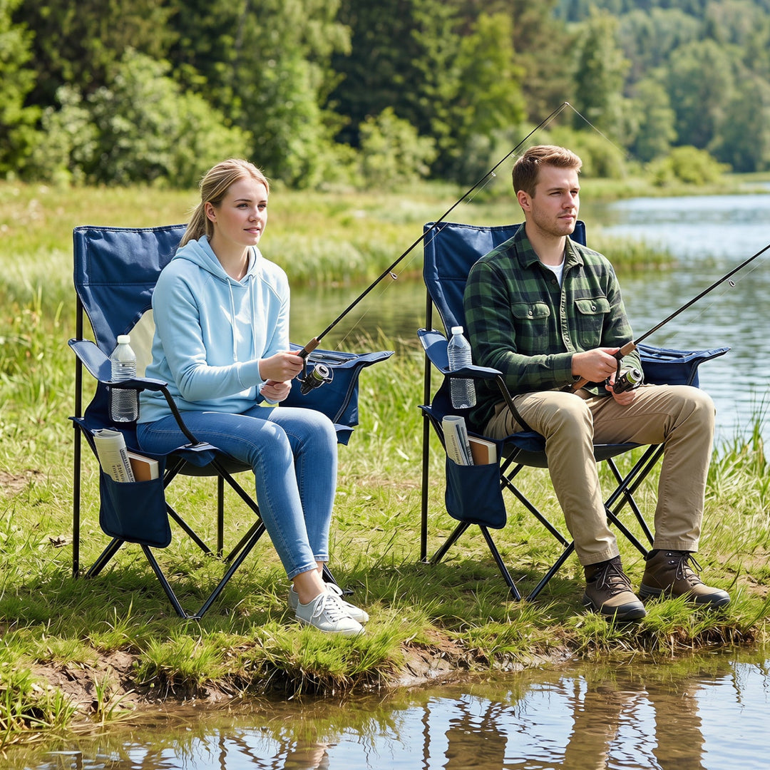Folding Camping Chair with Mesh Back and Carrying Bag