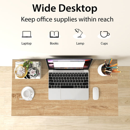 31 Inch Space-saving Folding Computer Desk for Home Office-Natural