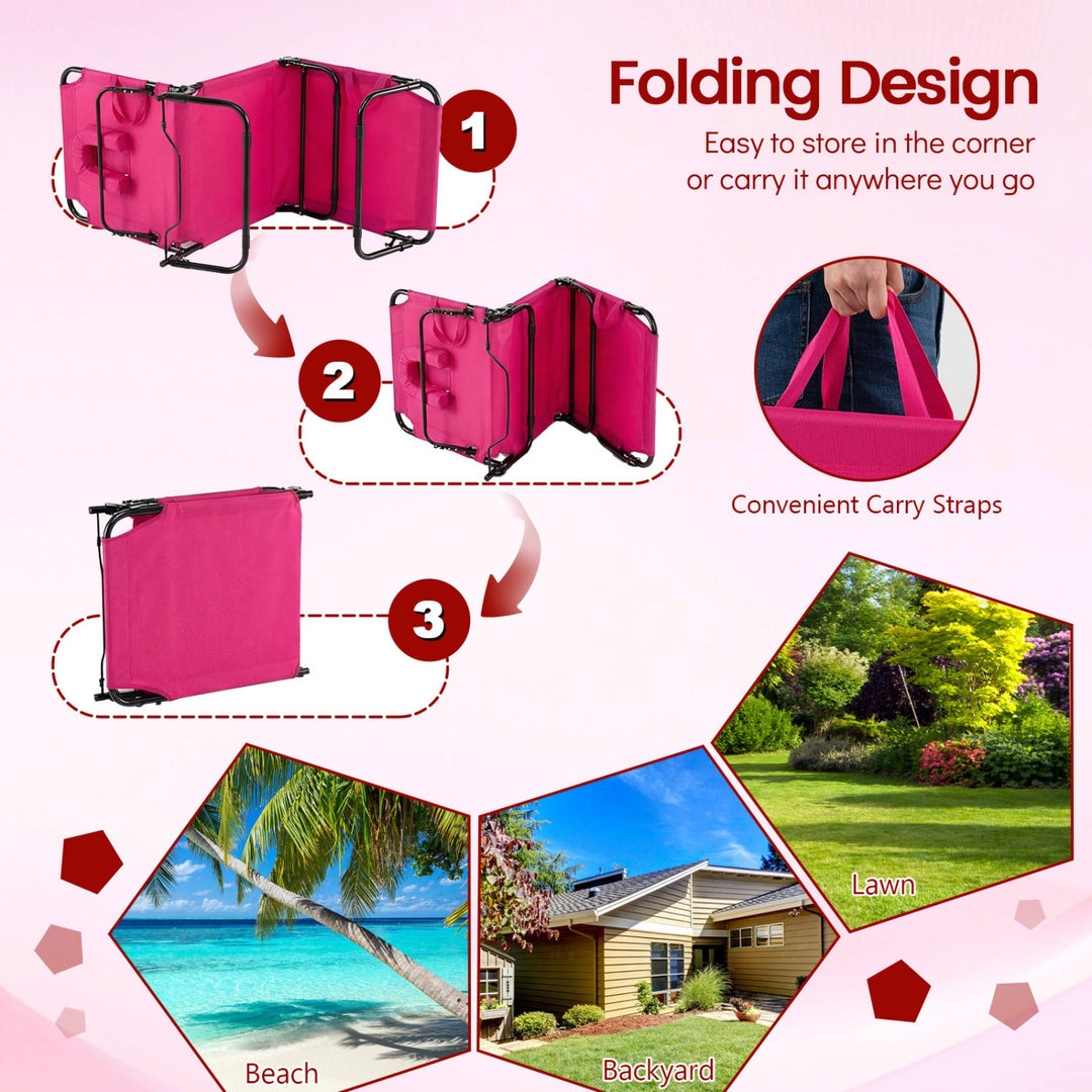Folding Face Down Tanning Chair with Face Hole 3 Removable Pillows