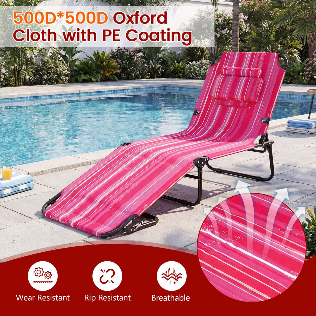 Folding Face Down Tanning Chair with Face Hole 3 Removable Pillows