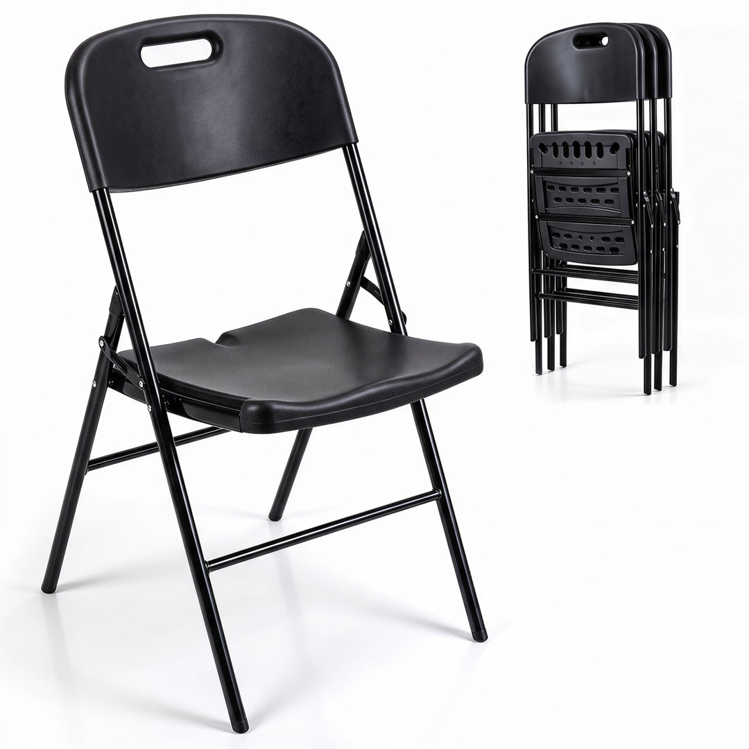 Folding Plastic Chairs 4-Pack, 330 LBS Capacity