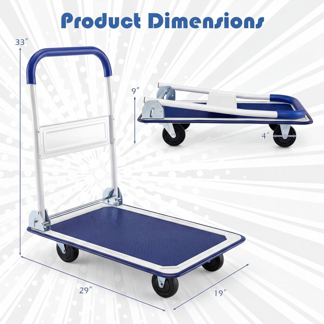 Folding Platform Hand Truck with 4 Wheels - 330 lbs Capacity