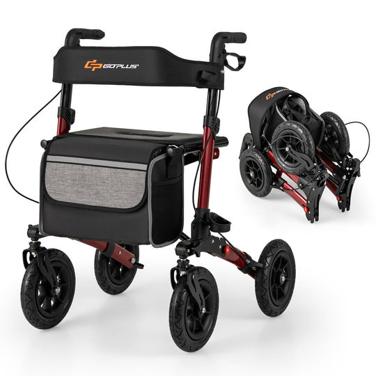 Folding Rollator Walker for Seniors with Seat for All Terrain