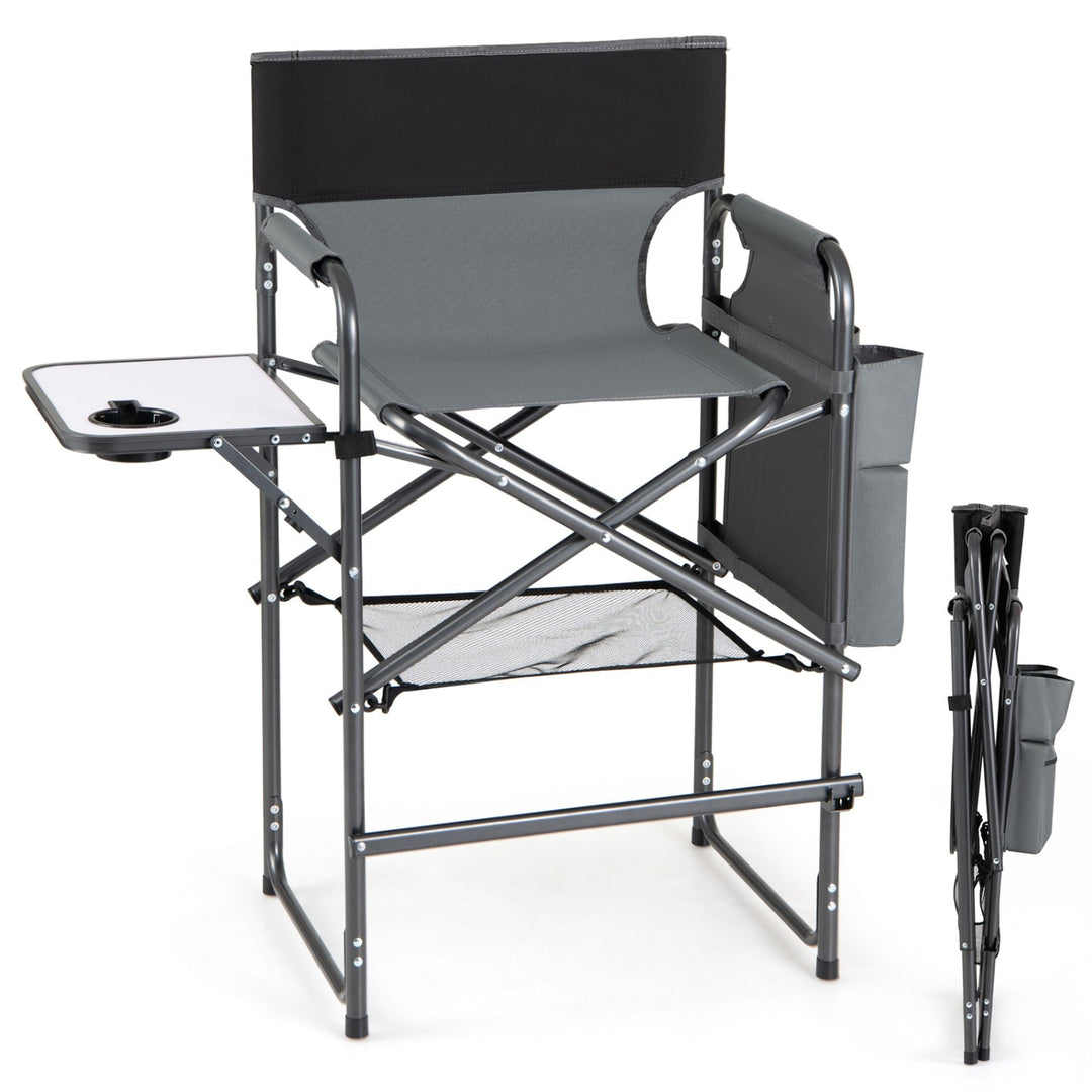 Tall Director Chair 26" Seat Height with Side Table