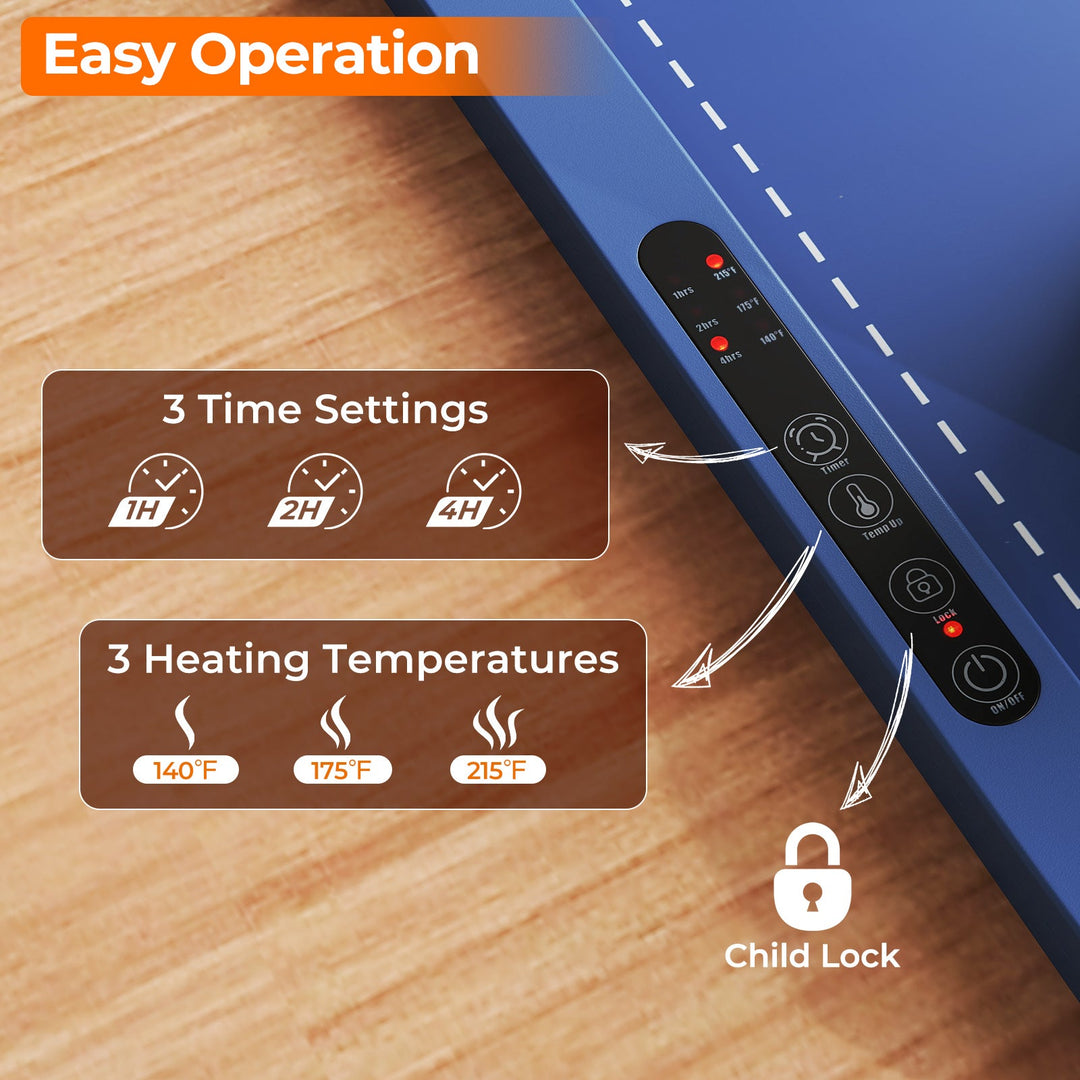 Food Warming Mat Rollable and Portable Electric Warming Tray with Fasting Heating