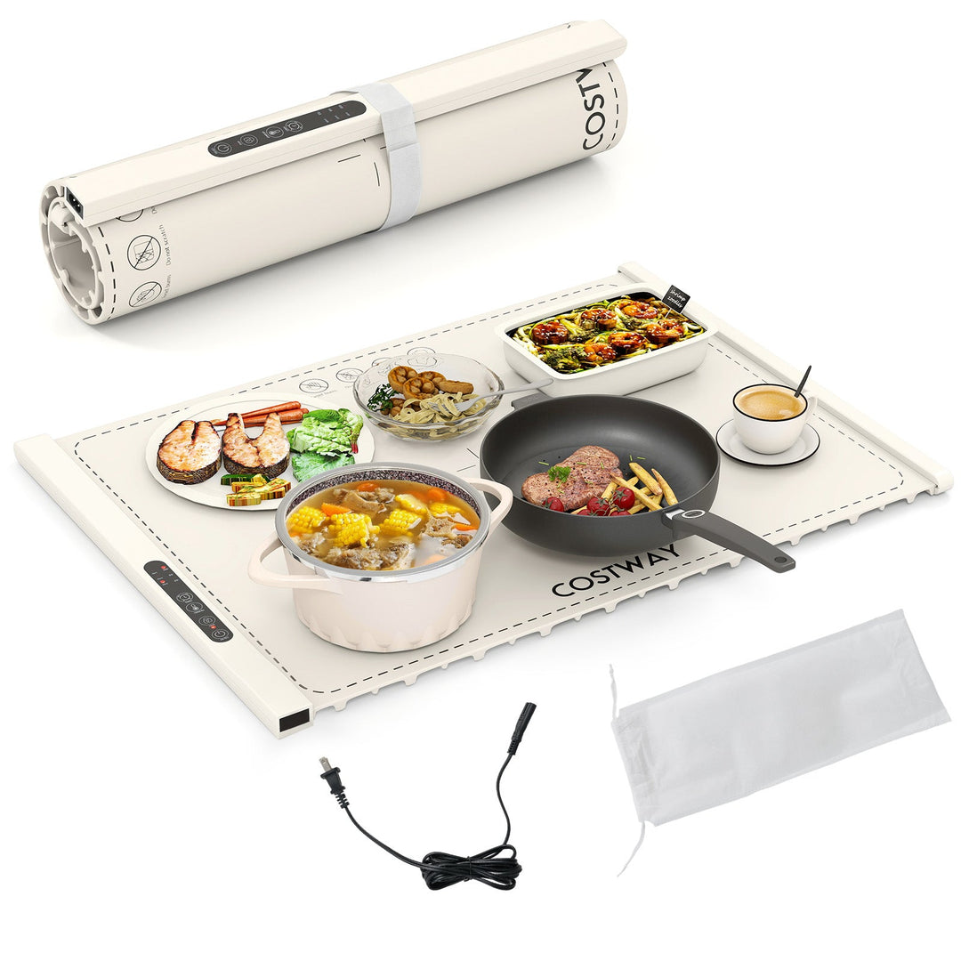 Food Warming Mat Rollable and Portable Electric Warming Tray with Fasting Heating