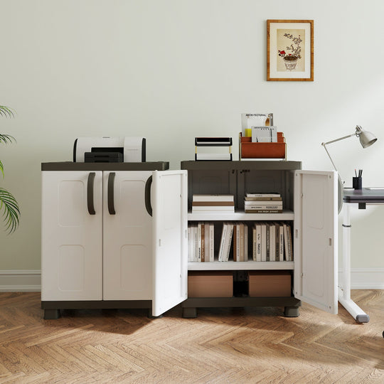 Freestanding Buffet Cabinet Sideboard with 2 Doors and Adjustable Shelves for Kitchen and Garage