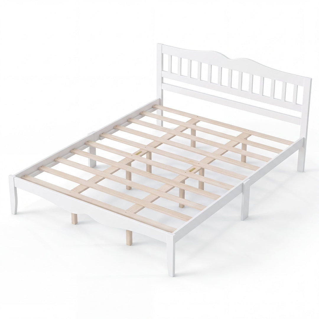 Full/Queen Platform Bed Frame with Scalloped Headboard
