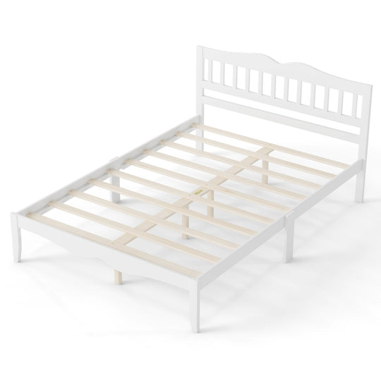 Full/Queen Platform Bed Frame with Scalloped Headboard