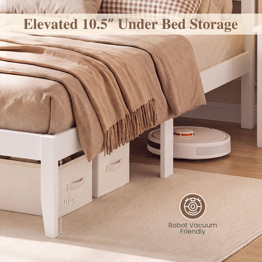 Full/Queen Platform Bed Frame with Scalloped Headboard
