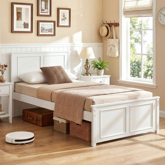 Twin Size Platform Bed Frame with Headboard