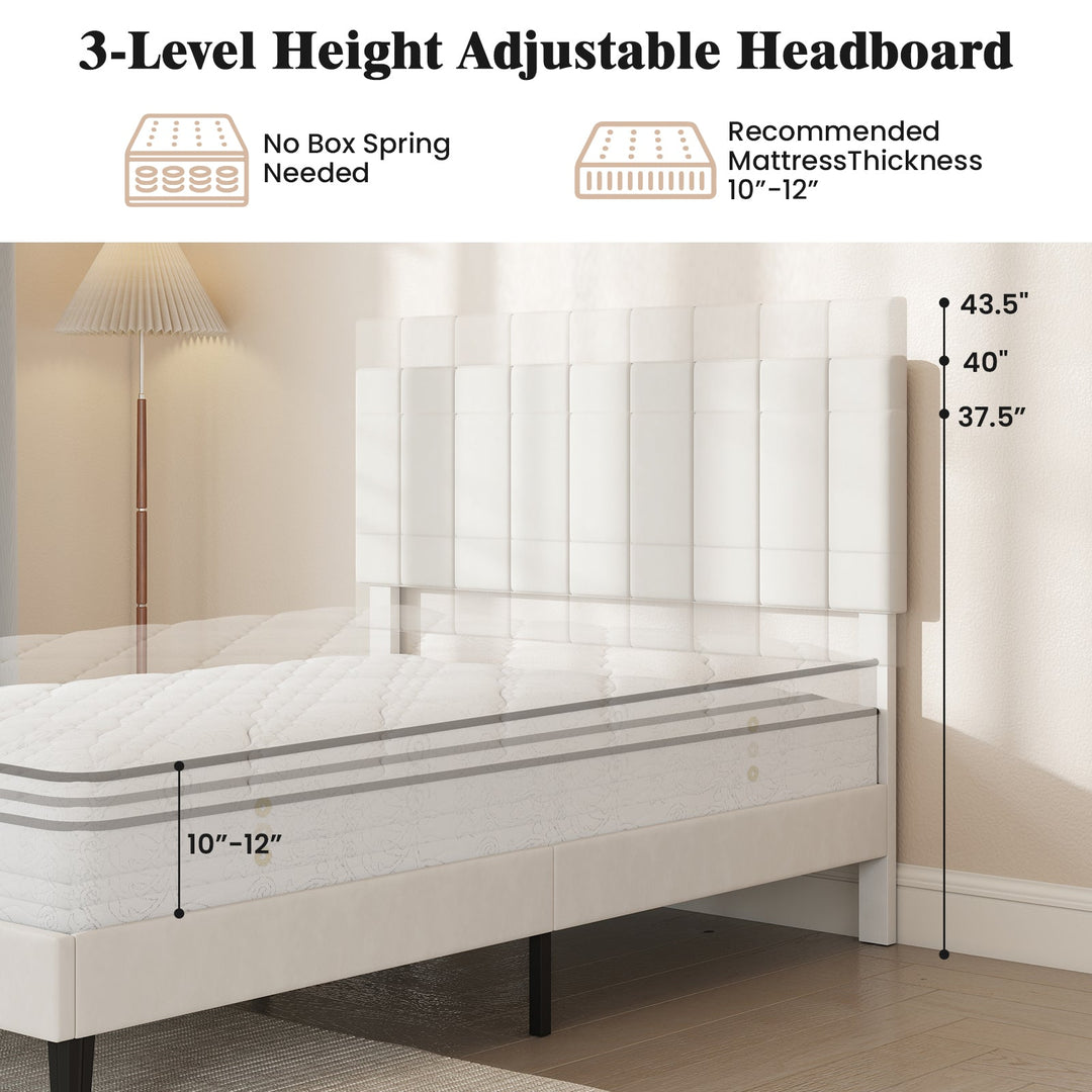 Full Size Velvet Upholstered Platform Bed Frame