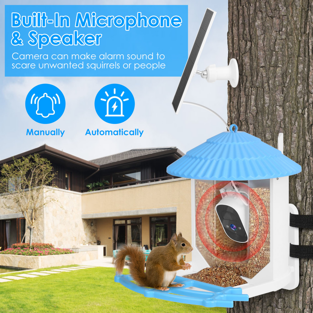 GBruno Solar Powered Smart Bird Feeder