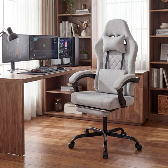 Gaming Chair Height Adjustable Computer Chair with Headrest Video Game Chair