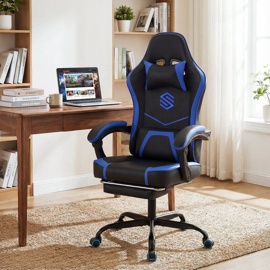 Desk Setup Bundle: Ergonomic Gaming Chair + Mesh Desk Organizer