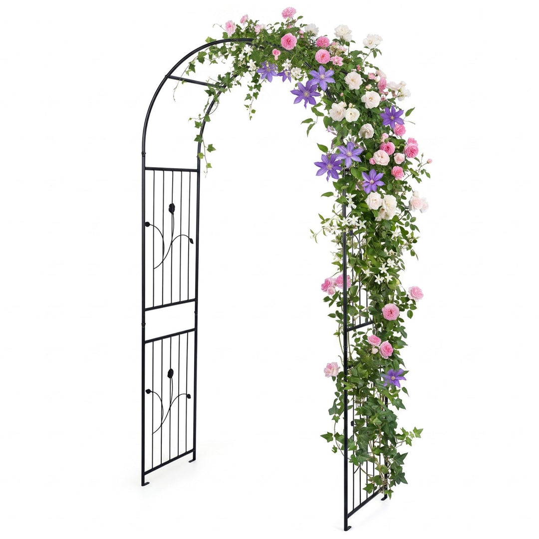 Garden Arch 87 Inches Tall Heavy Duty Metal Arbor Trellis Archway for Climbing Plants
