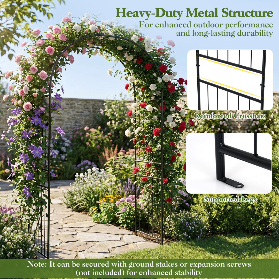 Garden Arch 87 Inches Tall Heavy Duty Metal Arbor Trellis Archway for Climbing Plants