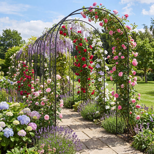 Garden Arch 87 Inches Tall Heavy Duty Metal Arbor Trellis Archway for Climbing Plants