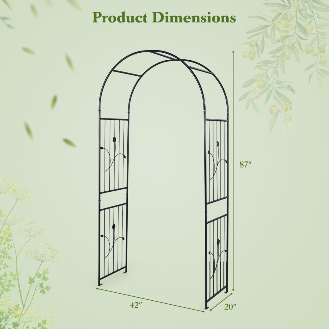 Garden Arch 87 Inches Tall Heavy Duty Metal Arbor Trellis Archway for Climbing Plants