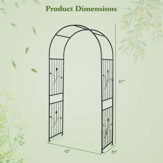 Garden Arch 87 Inches Tall Heavy Duty Metal Arbor Trellis Archway for Climbing Plants