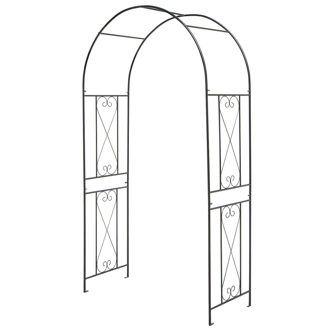 Garden Arch Arbor Trellis Patio Plant Stand Rack Archway-Black