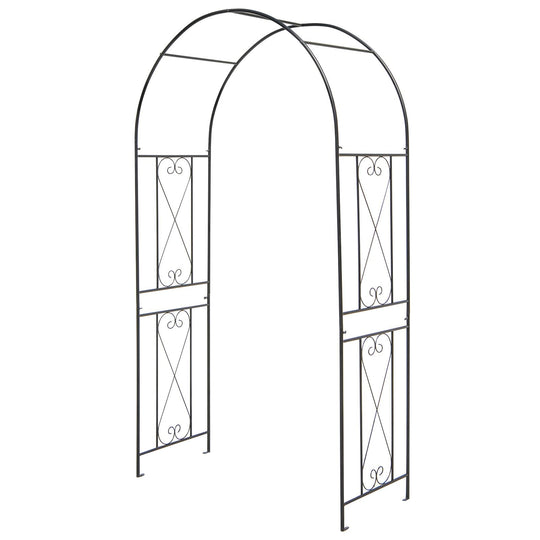 Garden Arch Arbor Trellis Patio Plant Stand Rack Archway-Black