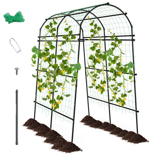 7.5 Feet Garden Arch Trellis with PE Coated Metal Structure