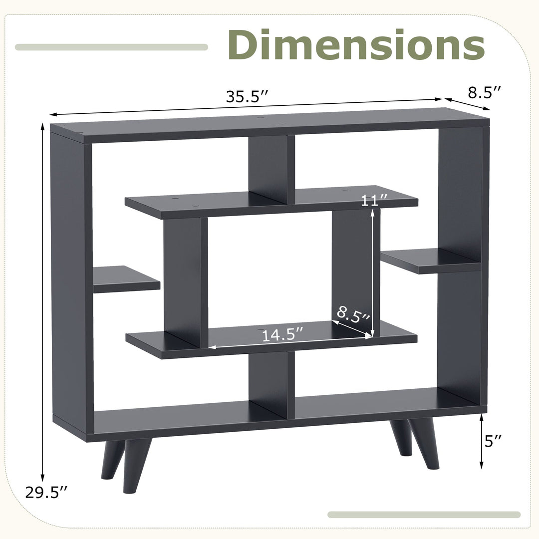Geometric Bookcase with Anti-Tipping Kit and Storage Shelving Unit