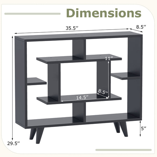 Geometric Bookcase with Anti-Tipping Kit and Storage Shelving Unit