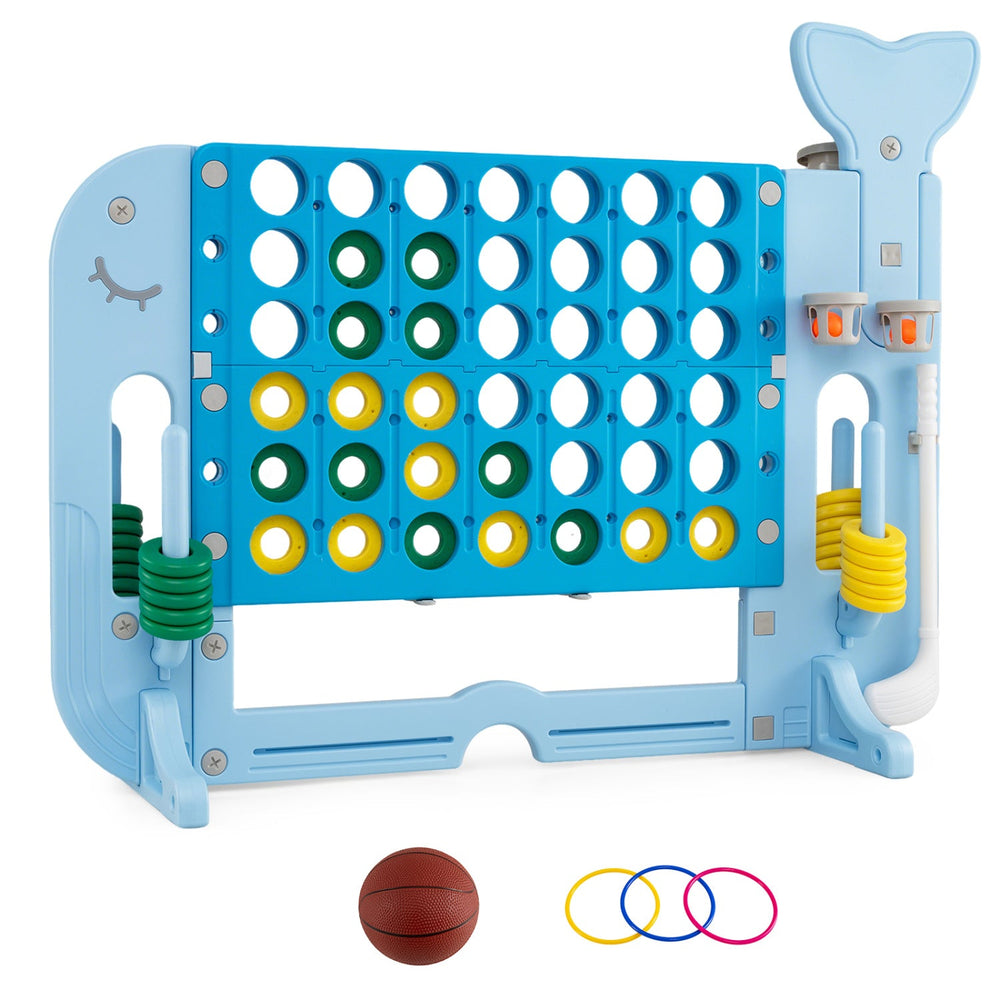 Giant 4-to-Score Game Set Jumbo Connect Four Game with Ring-toss