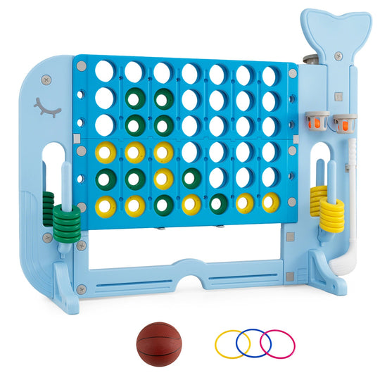 Giant 4-to-Score Game Set Jumbo Connect Four Game with Ring-toss