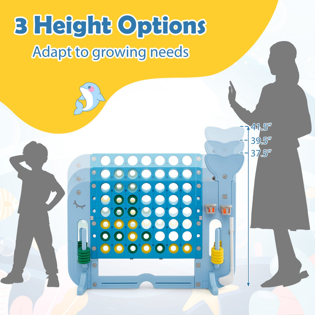 Giant 4-to-Score Game Set Jumbo Connect Four Game with Ring-toss