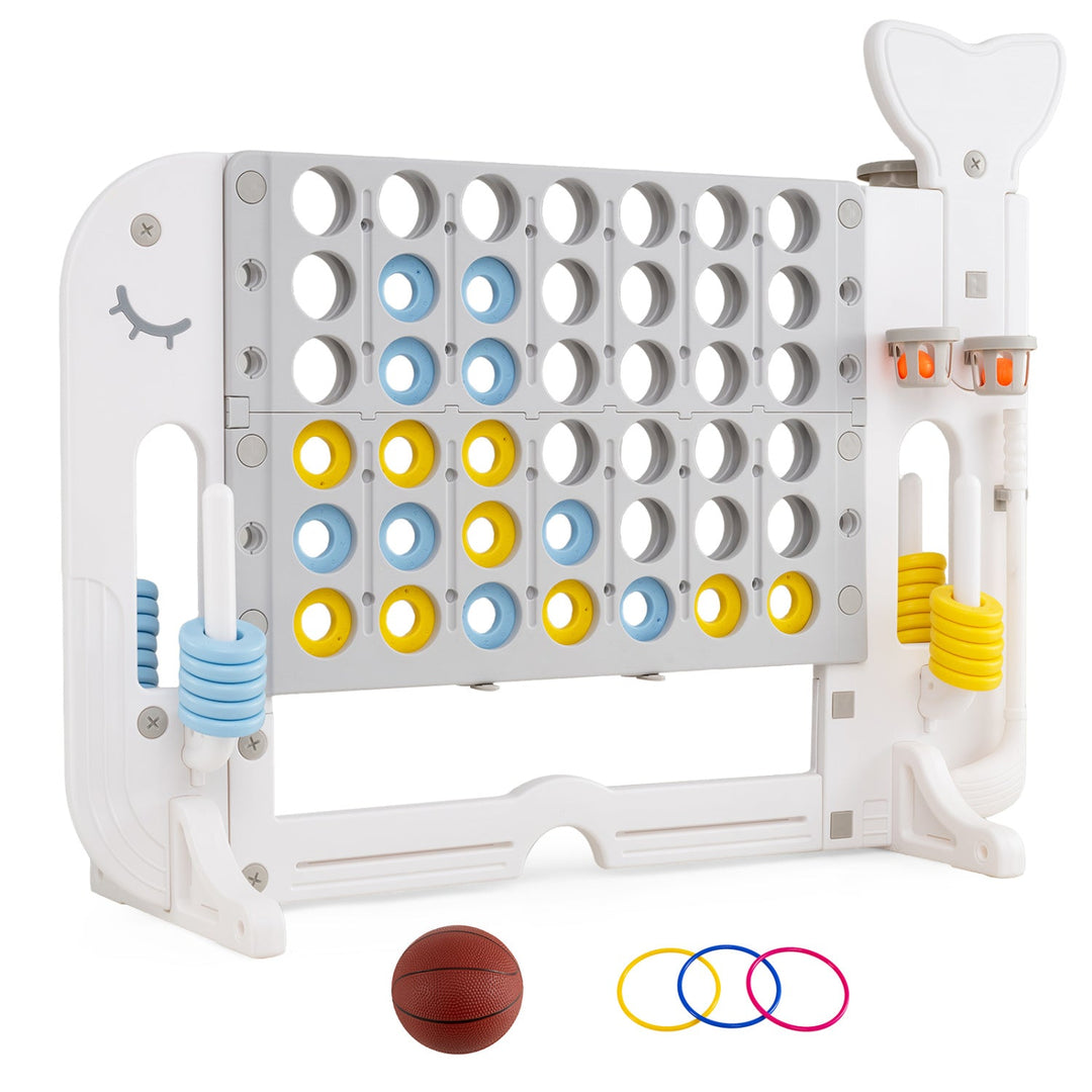 Giant 4-to-Score Game Set Jumbo Connect Four Game with Ring-toss