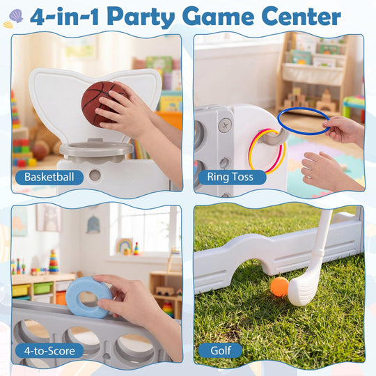 Giant 4-to-Score Game Set Jumbo Connect Four Game with Ring-toss