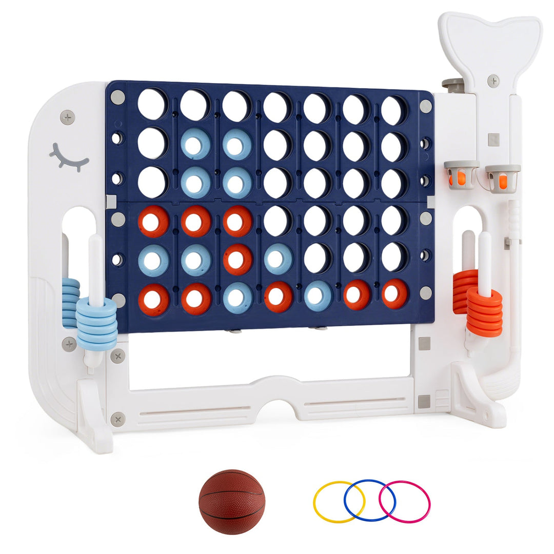 Giant 4-to-Score Game Set Jumbo Connect Four Game with Ring-toss