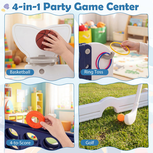Giant 4-to-Score Game Set Jumbo Connect Four Game with Ring-toss