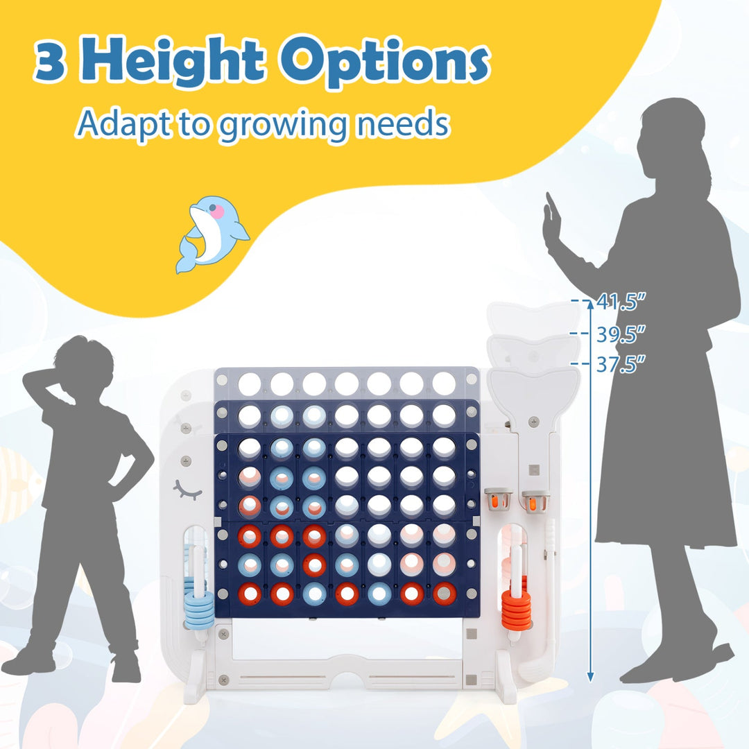 Giant 4-to-Score Game Set Jumbo Connect Four Game with Ring-toss