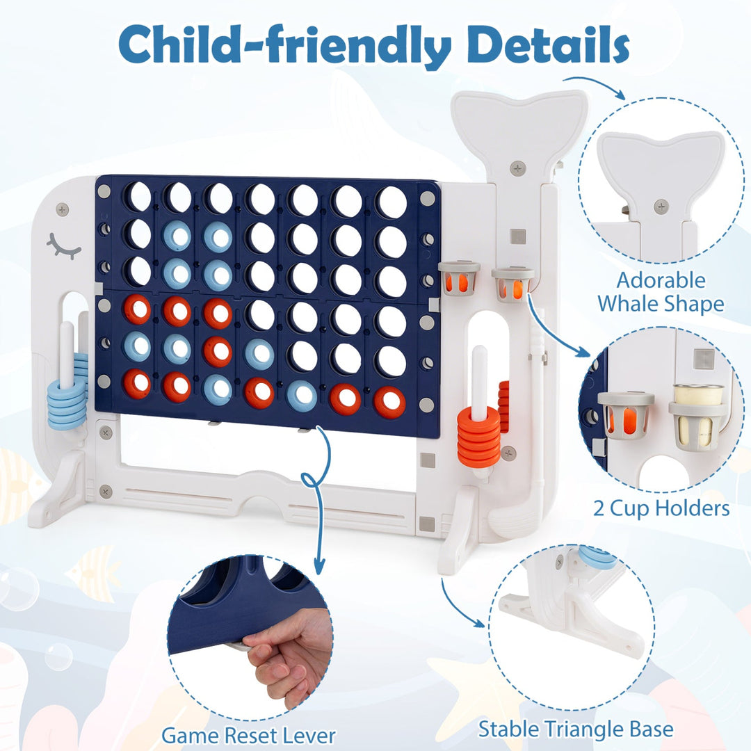 Giant 4-to-Score Game Set Jumbo Connect Four Game with Ring-toss