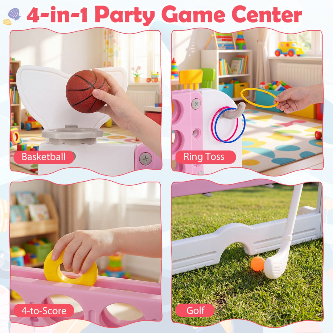 Giant 4-to-Score Game Set Jumbo Connect Four Game with Ring-toss