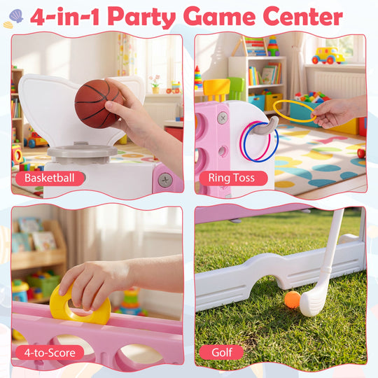 Giant 4-to-Score Game Set Jumbo Connect Four Game with Ring-toss