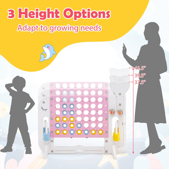Giant 4-to-Score Game Set Jumbo Connect Four Game with Ring-toss