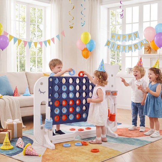 Giant 4-in-a-Row Game Set with Ring Toss and Basketball