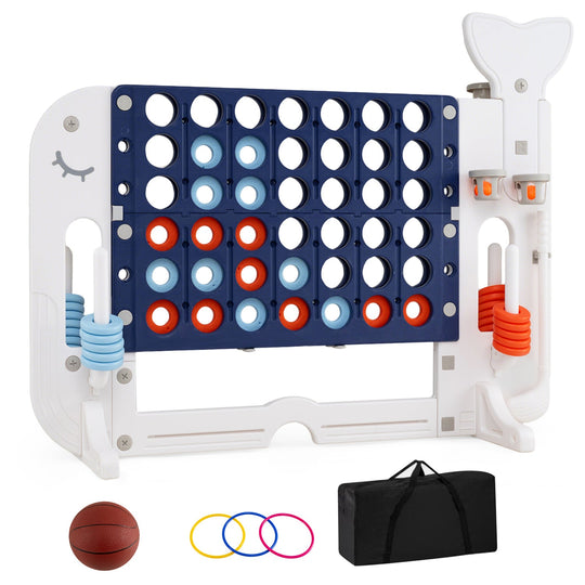 Giant 4-in-a-Row Game Set with Ring Toss and Basketball