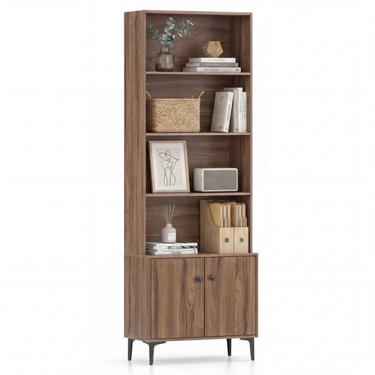 Giantex Bookshelf with Doors and 2 Anti-Tipping Kits for Home Office