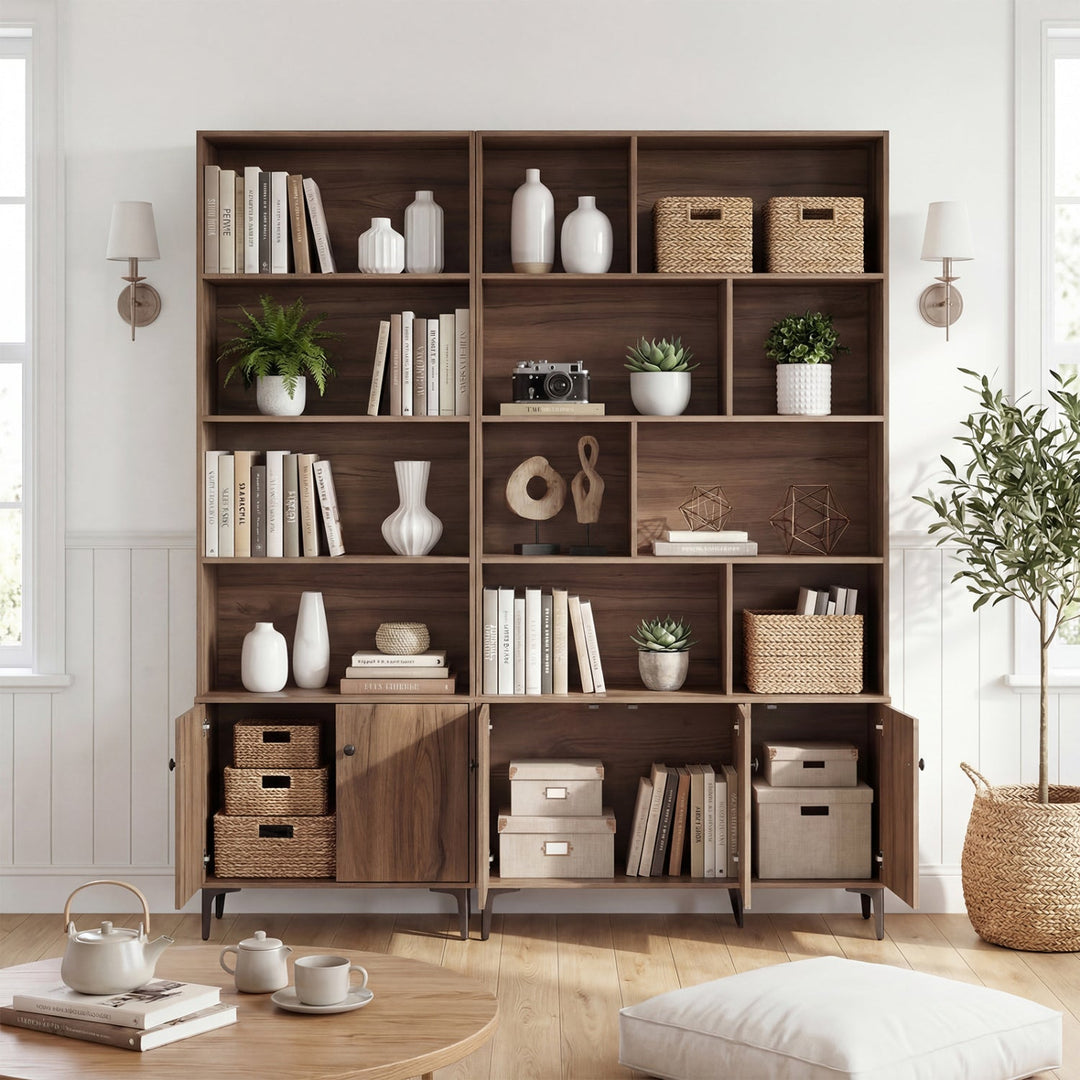 Giantex Bookshelf with Doors and 2 Anti-Tipping Kits for Home Office