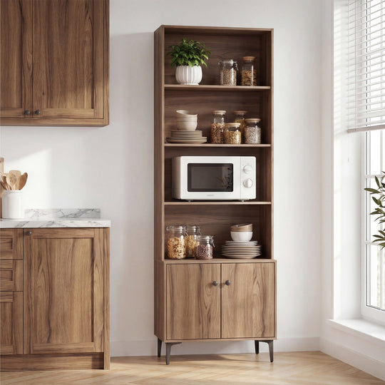 Giantex Bookshelf with Doors and 2 Anti-Tipping Kits for Home Office