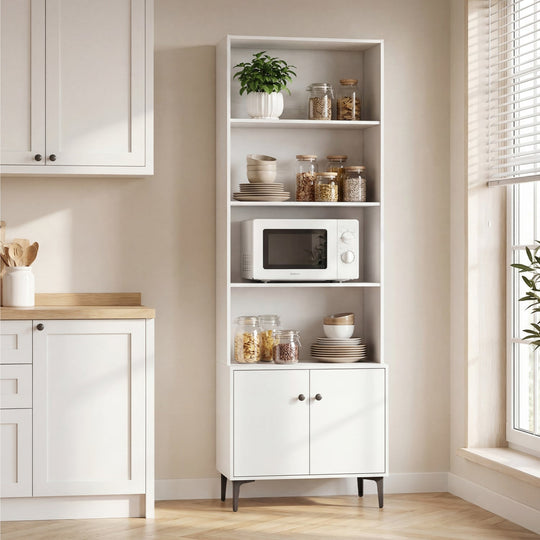 Giantex Bookshelf with Doors and 2 Anti-Tipping Kits for Home Office
