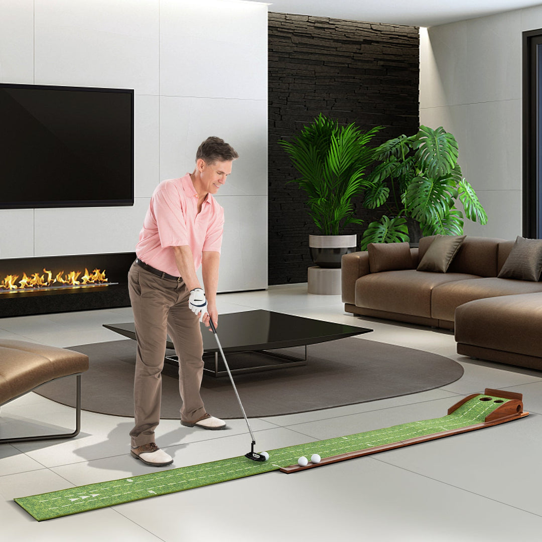 Golf Putting Mat with Auto Ball Return - 10 ft